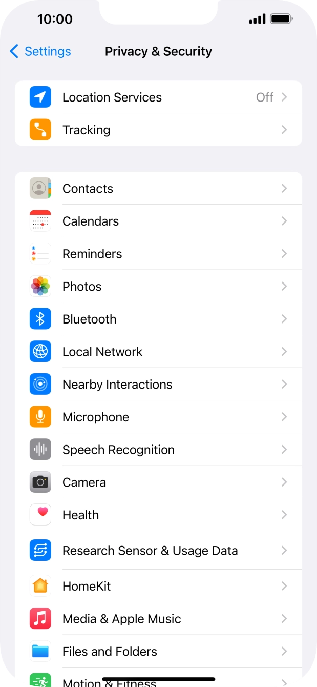 Press Location Services.