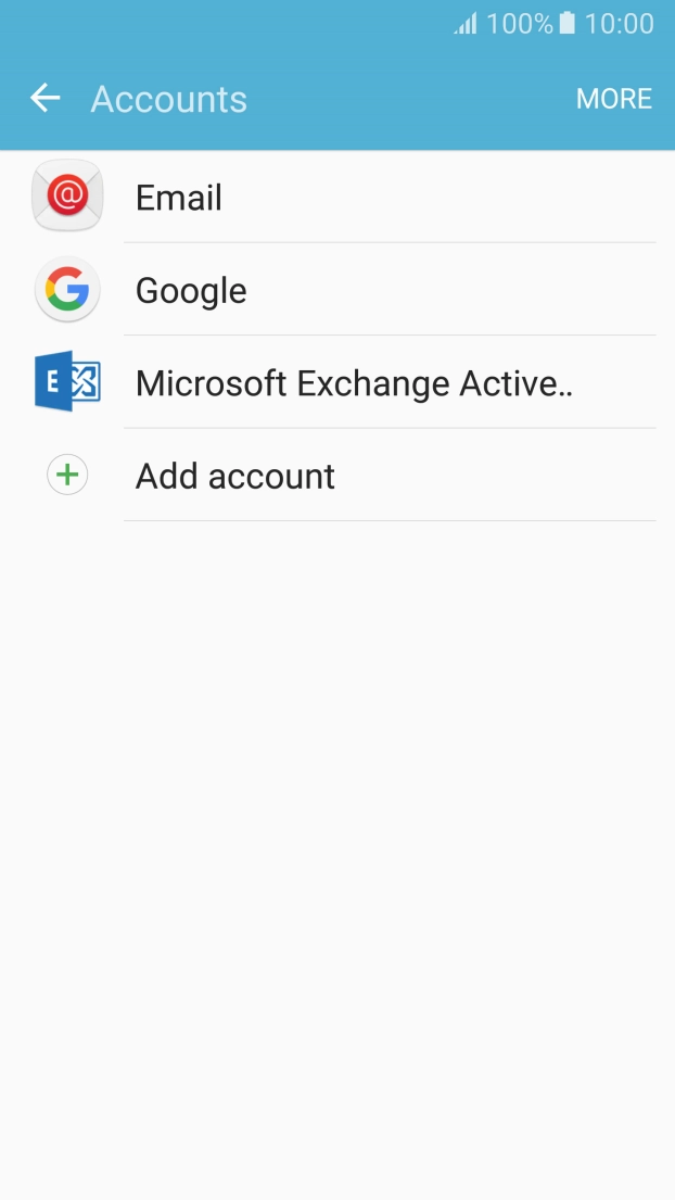 Press the required email account.