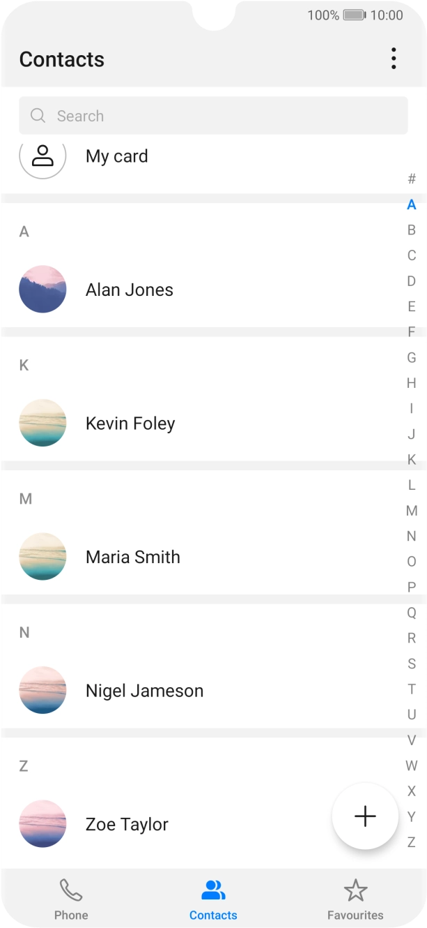Press the new contact icon.