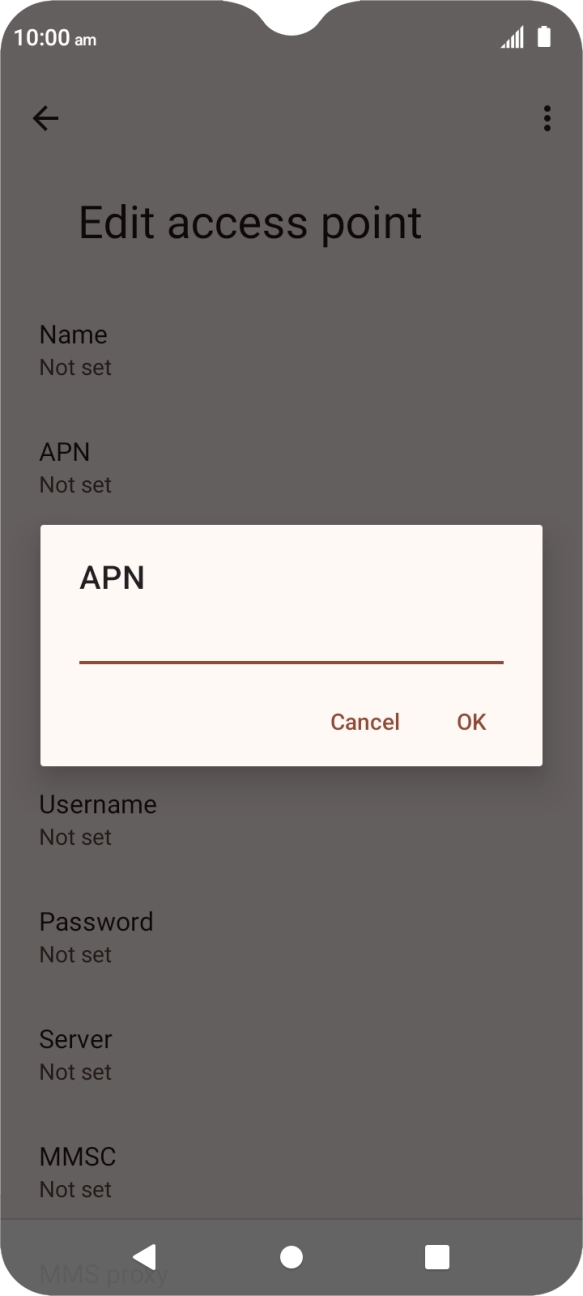 Key in telstra.wap and press OK.