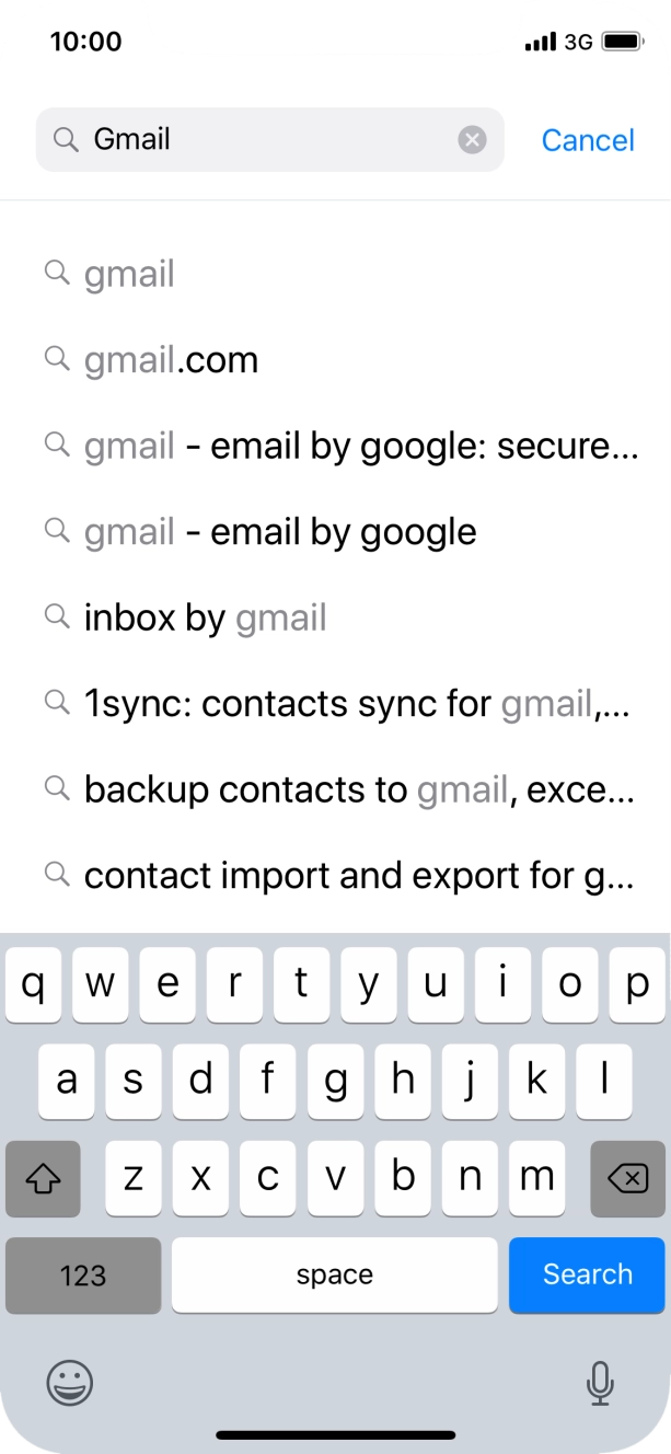 Key in Gmail and press Search. Key in Gmail and press Search.