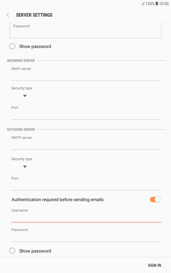 Press the field below 