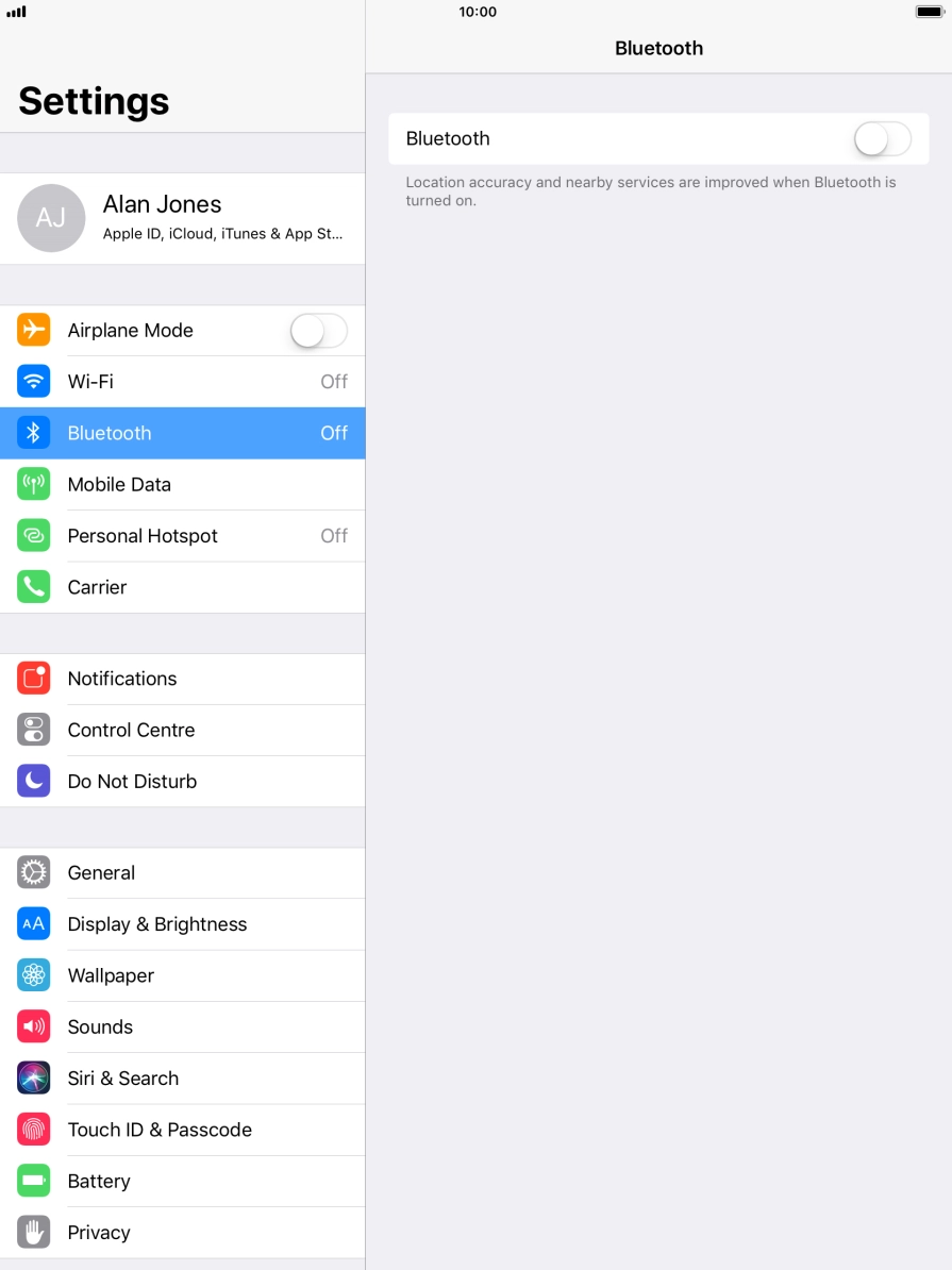 Press the indicator next to 