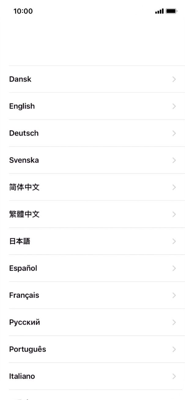 Press the required language. Press the required language.