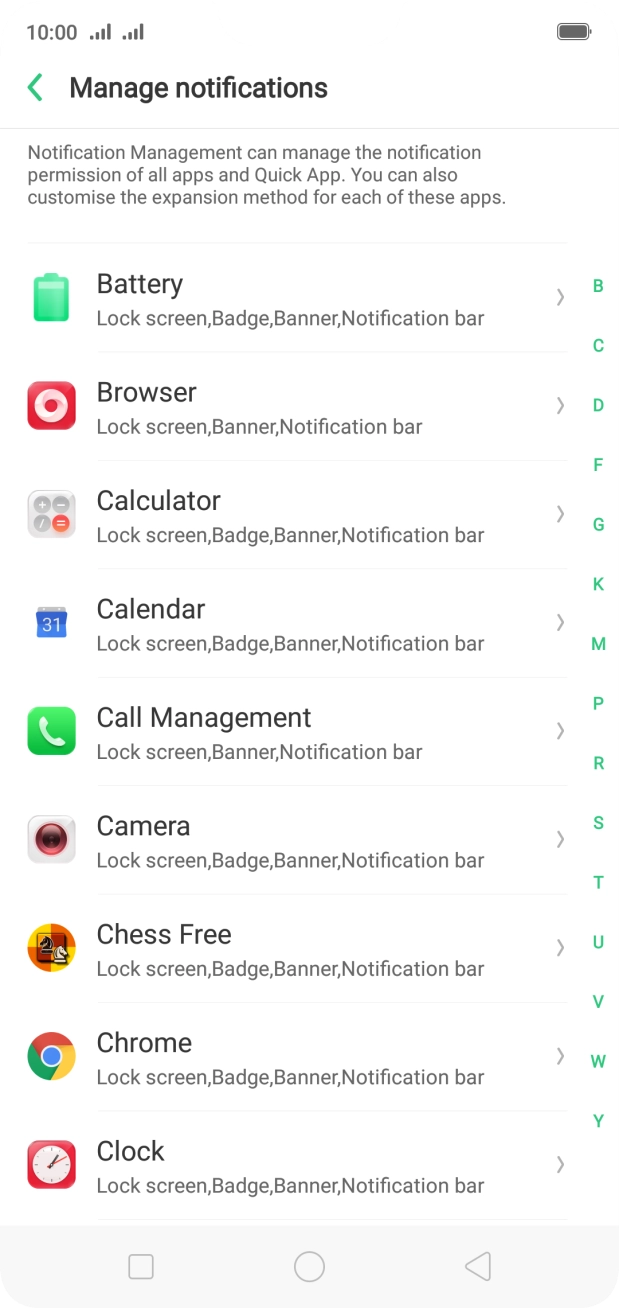 Press the required app.