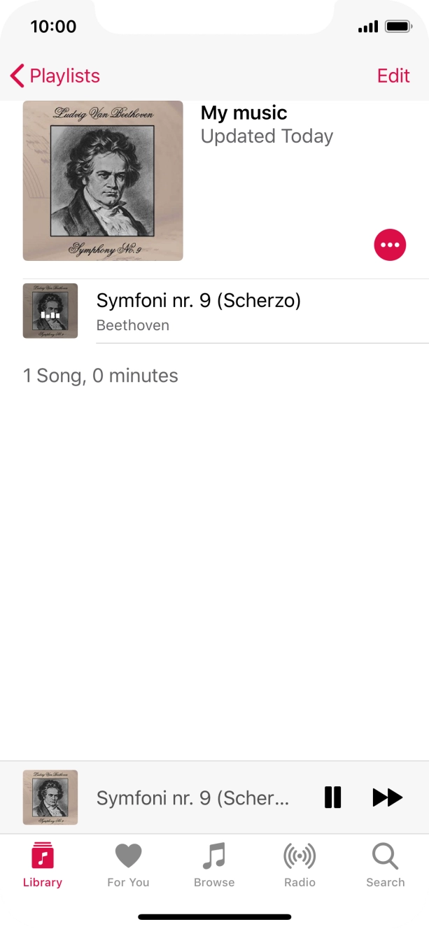 Press the song title.