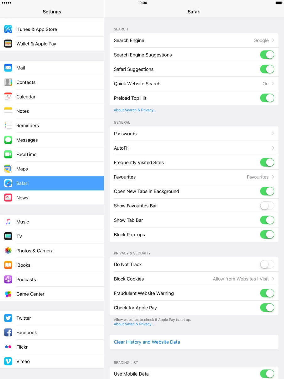 Press Clear History and Website Data. Press Clear History and Website Data.