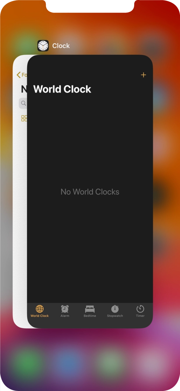 Slide upwards on the required application to end it.