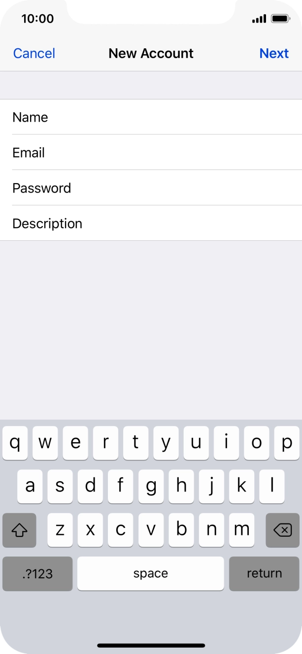 Press Description and key in the required name.