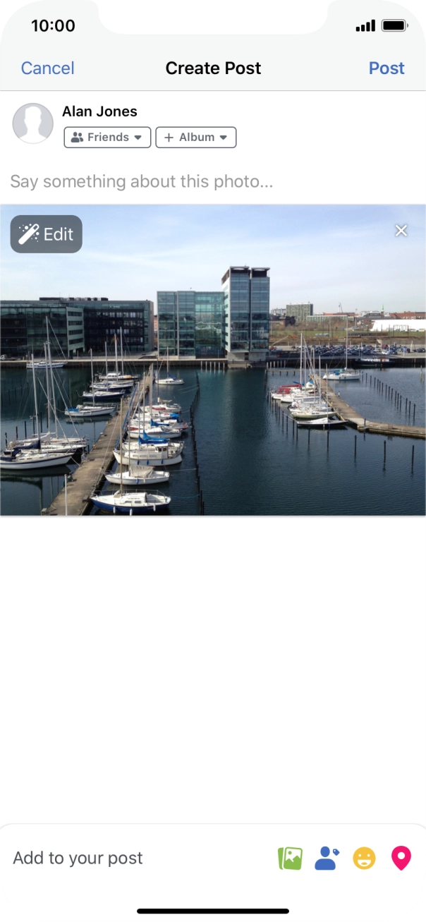 Press the text input field.