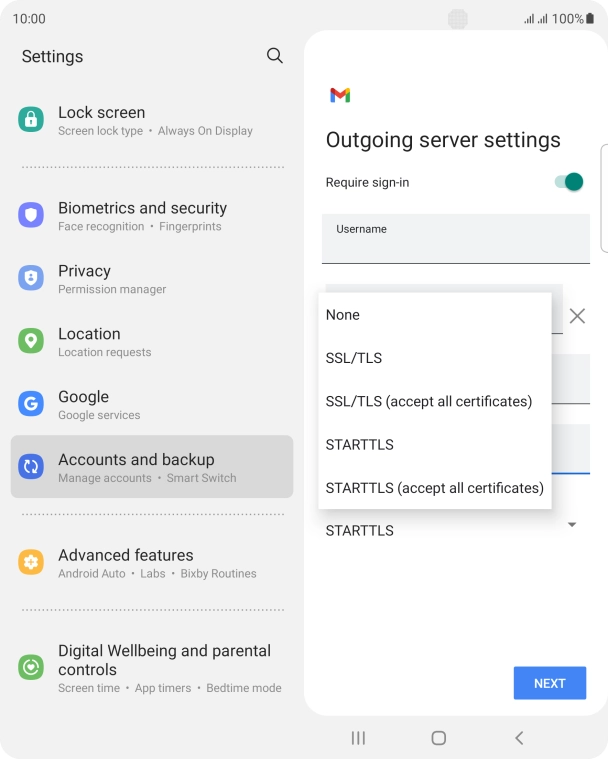 Press SSL/TLS. Press SSL/TLS.