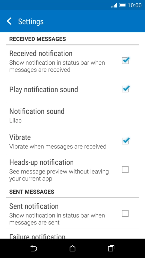 Press Received notification to turn on the function.