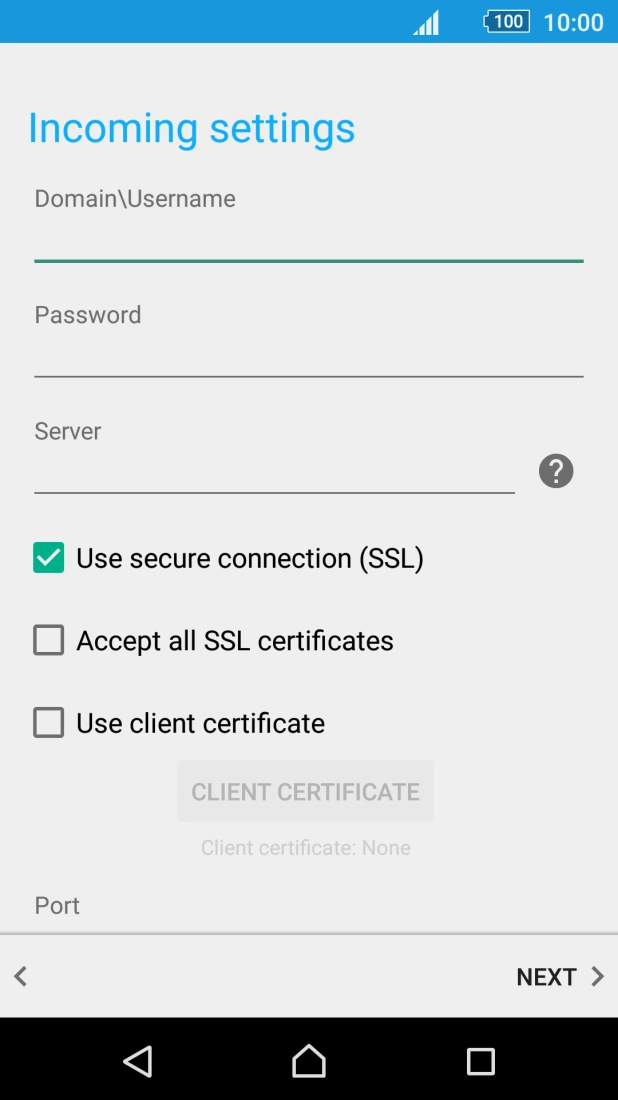 Press Use client certificate to turn the function on or off.