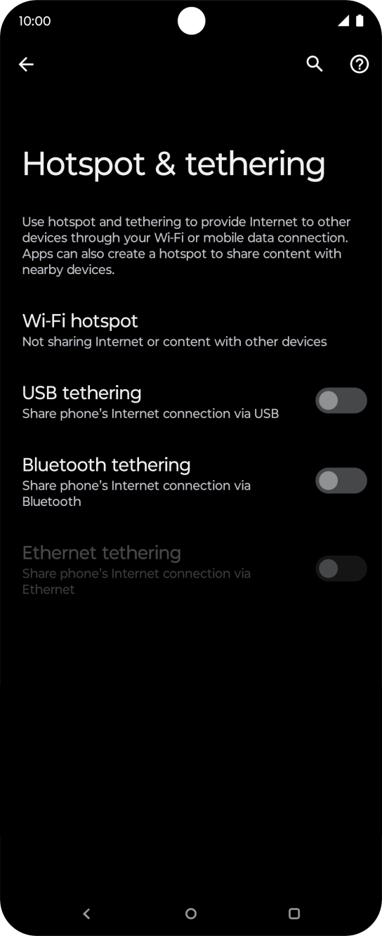 Press Wi-Fi hotspot.
