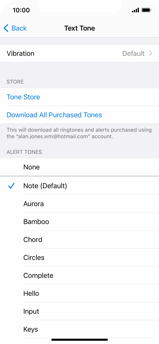 Press the different message tones to hear them.