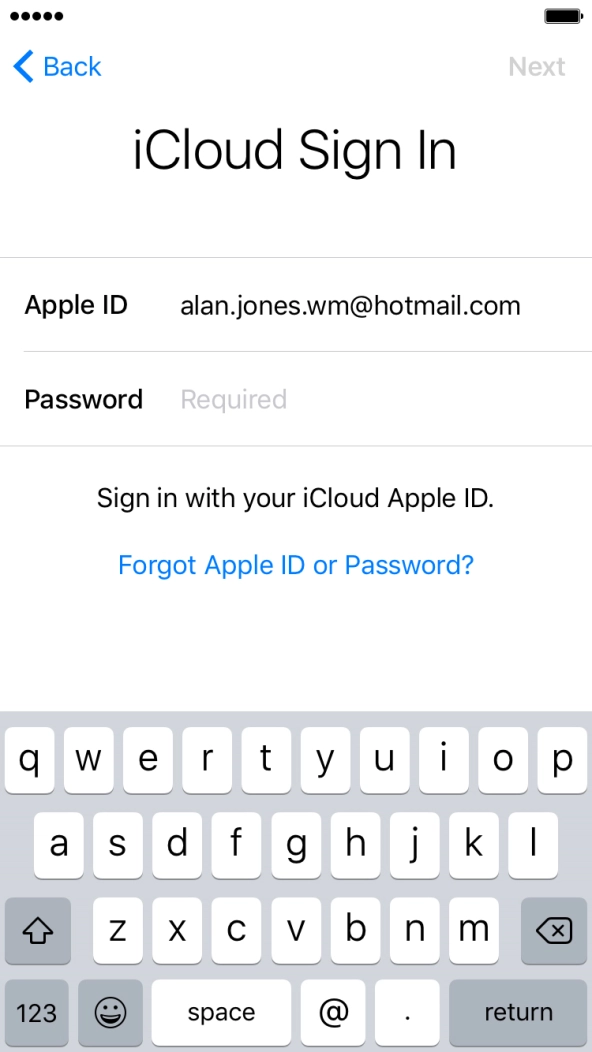 Press the field next to 