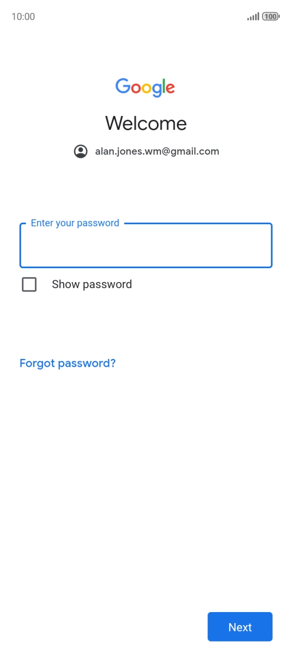 Press the field below 