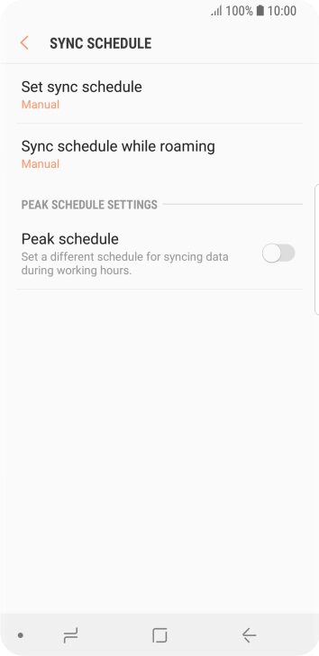 Press Set sync schedule. Press Set sync schedule.