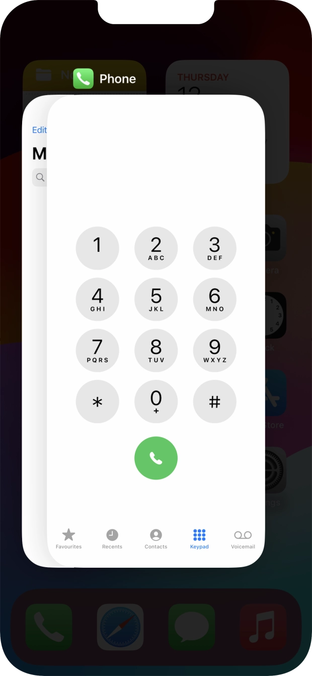 Slide upwards on the required application to end it. Slide upwards on the required application to end it.