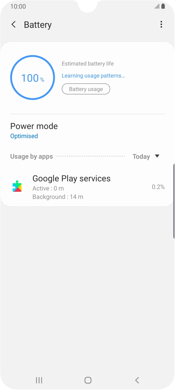 Press Power mode. Press Power mode.