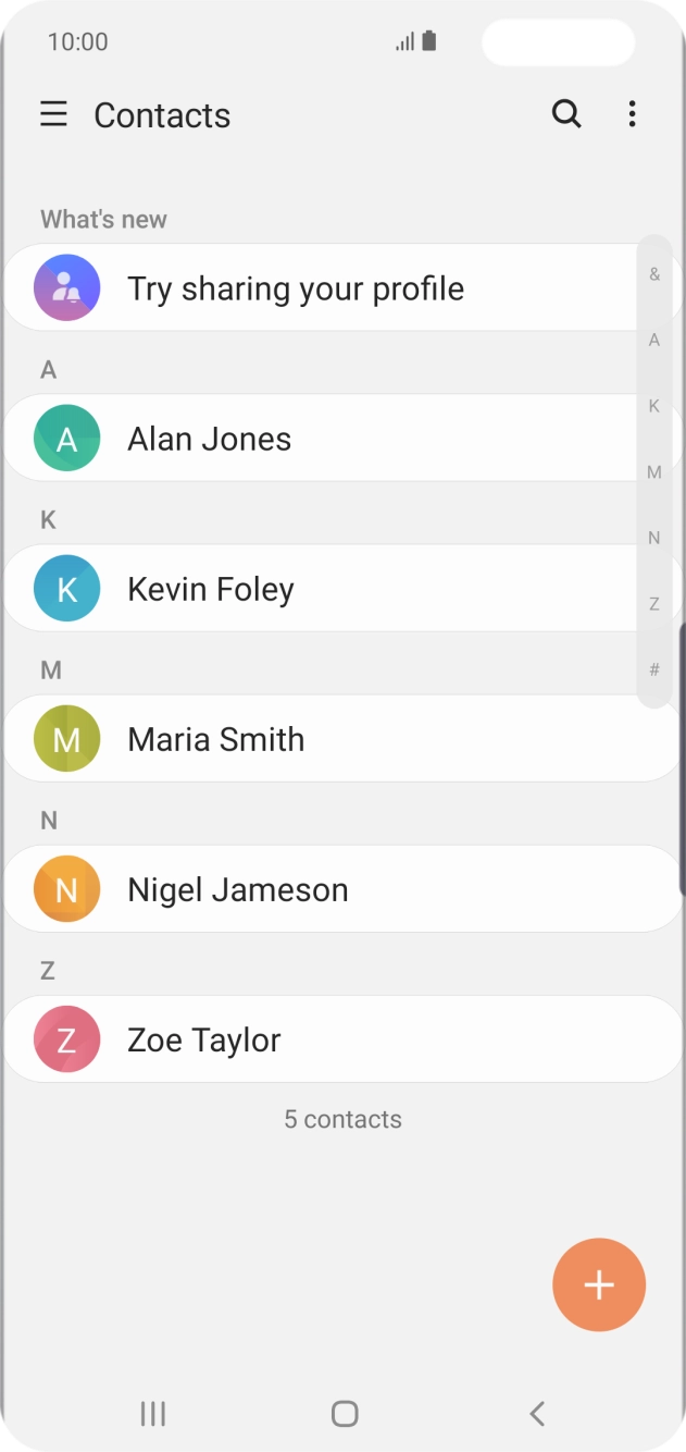 Press the new contact icon.