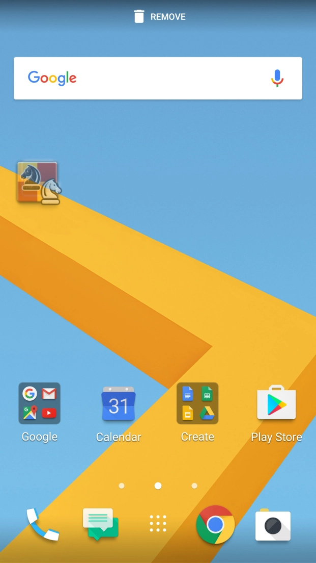 Drag the shortcut to REMOVE.