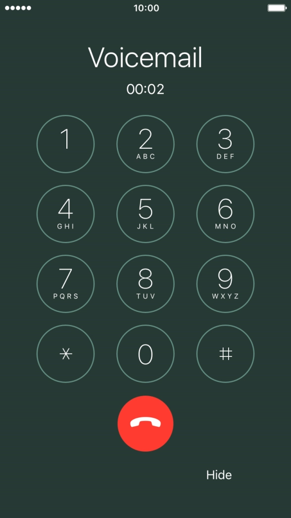 Press the end call icon to end the call.
