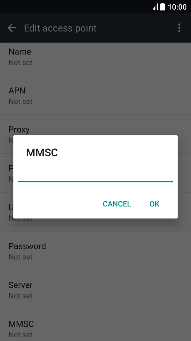 Key in http://mmsc.telstra.com:8002 and press OK.