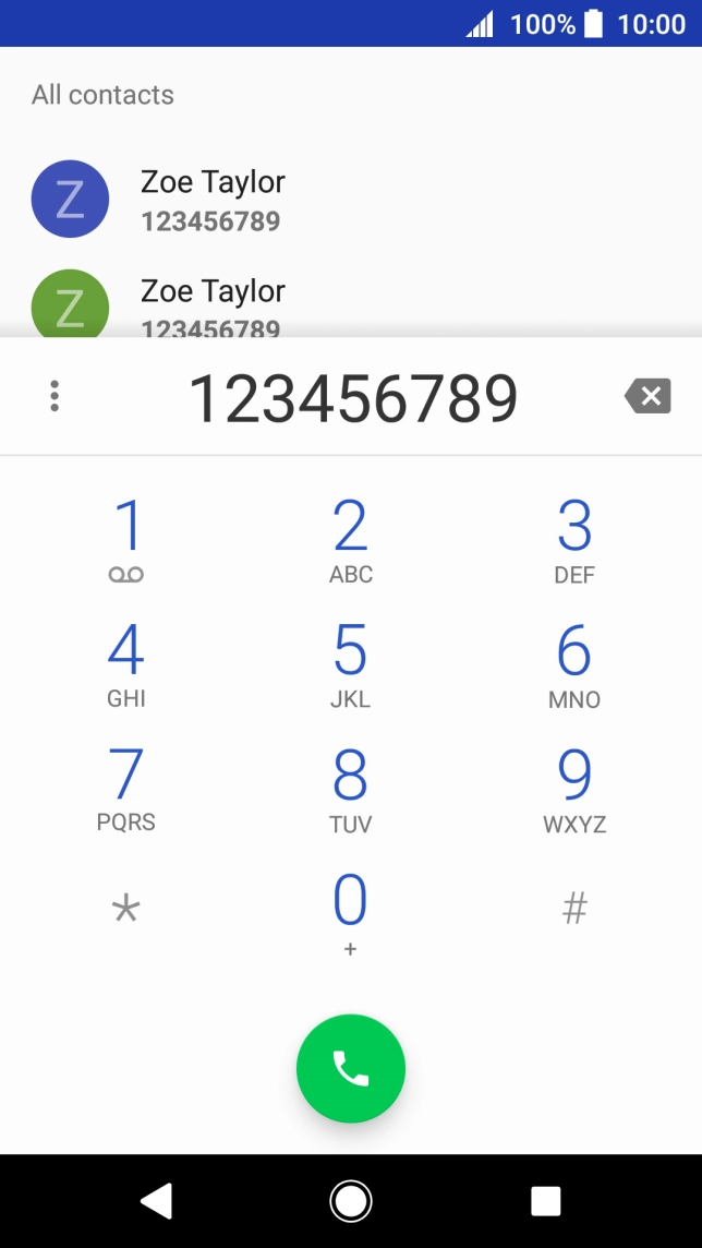 Key in the required number and press the call icon.