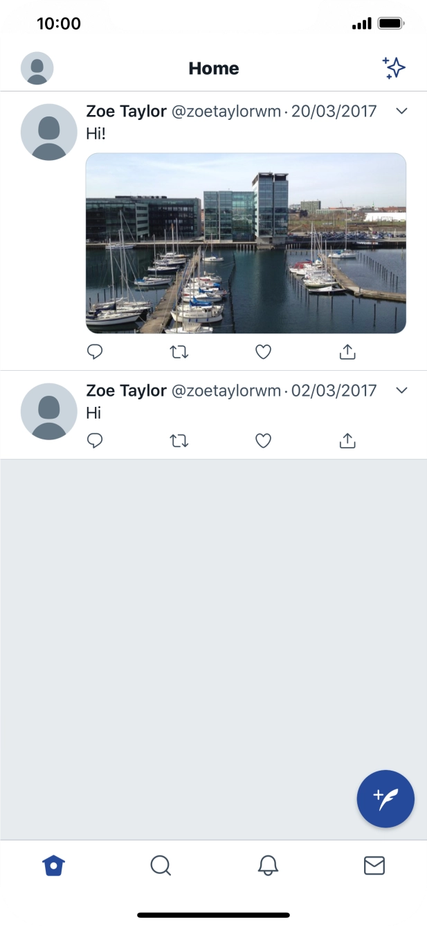 Press the new tweet icon.
