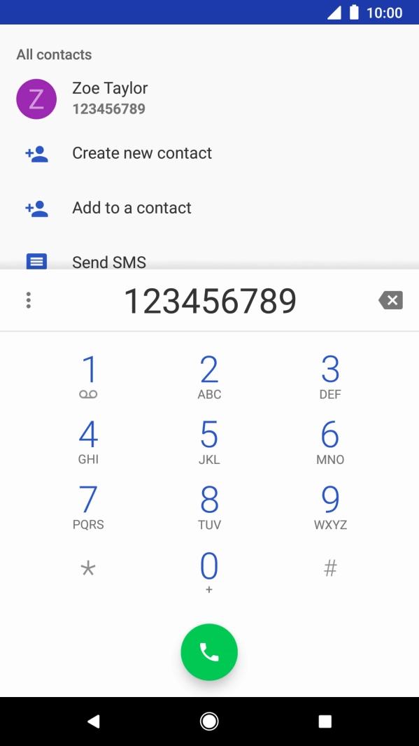 Key in the required number and press the call icon.