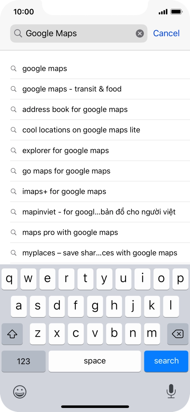 Key in Google Maps and press search.
