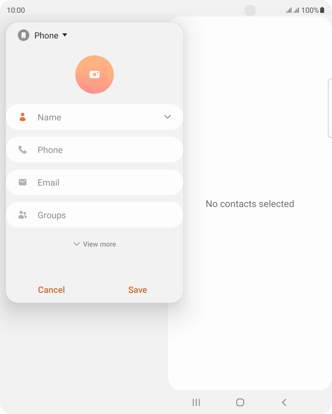 Press the address book drop down list.