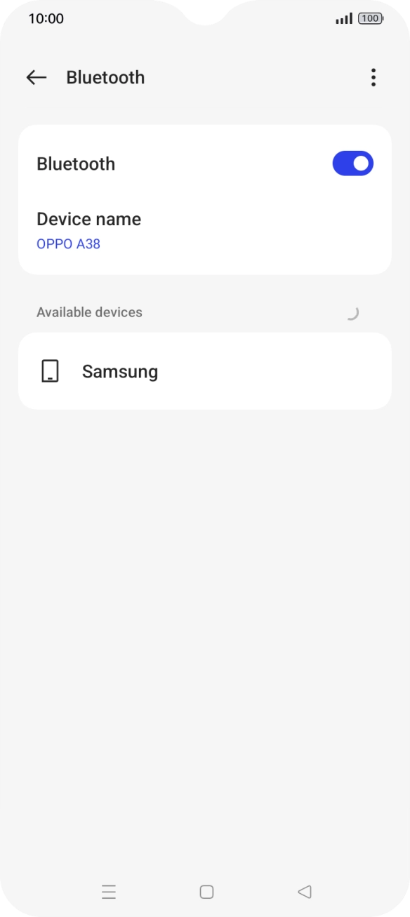 Press the required Bluetooth device and follow the instructions on the screen to pair the device with your phone.