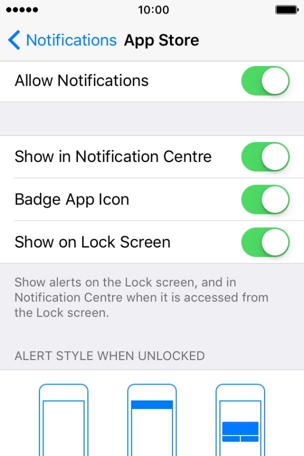 Press the indicator next to 