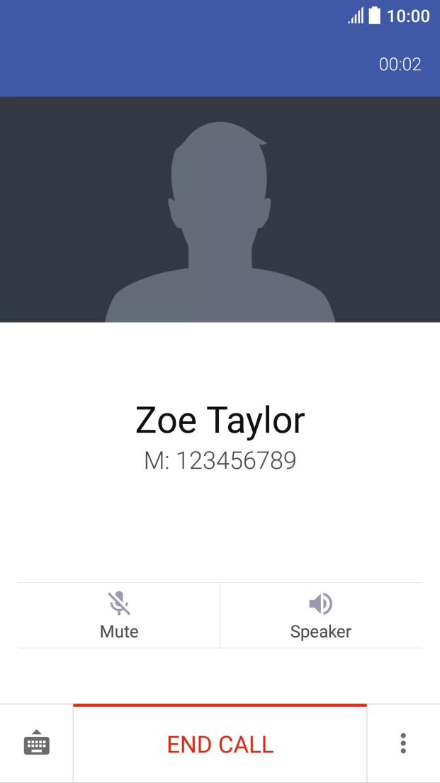 Press END CALL.