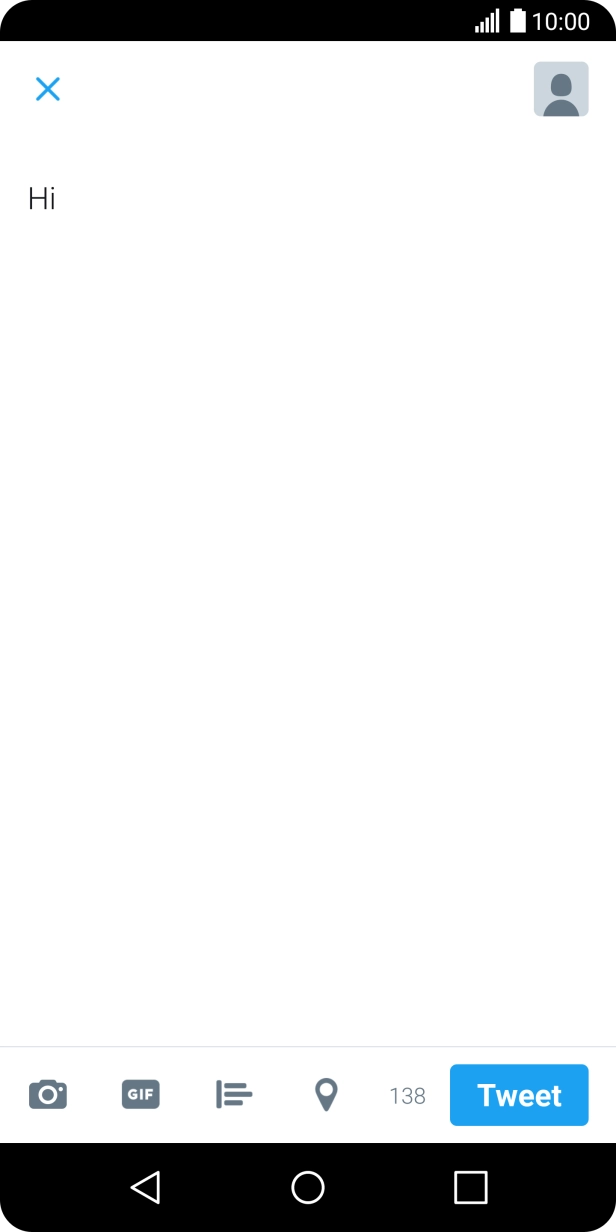 Write the required text and press Tweet.
