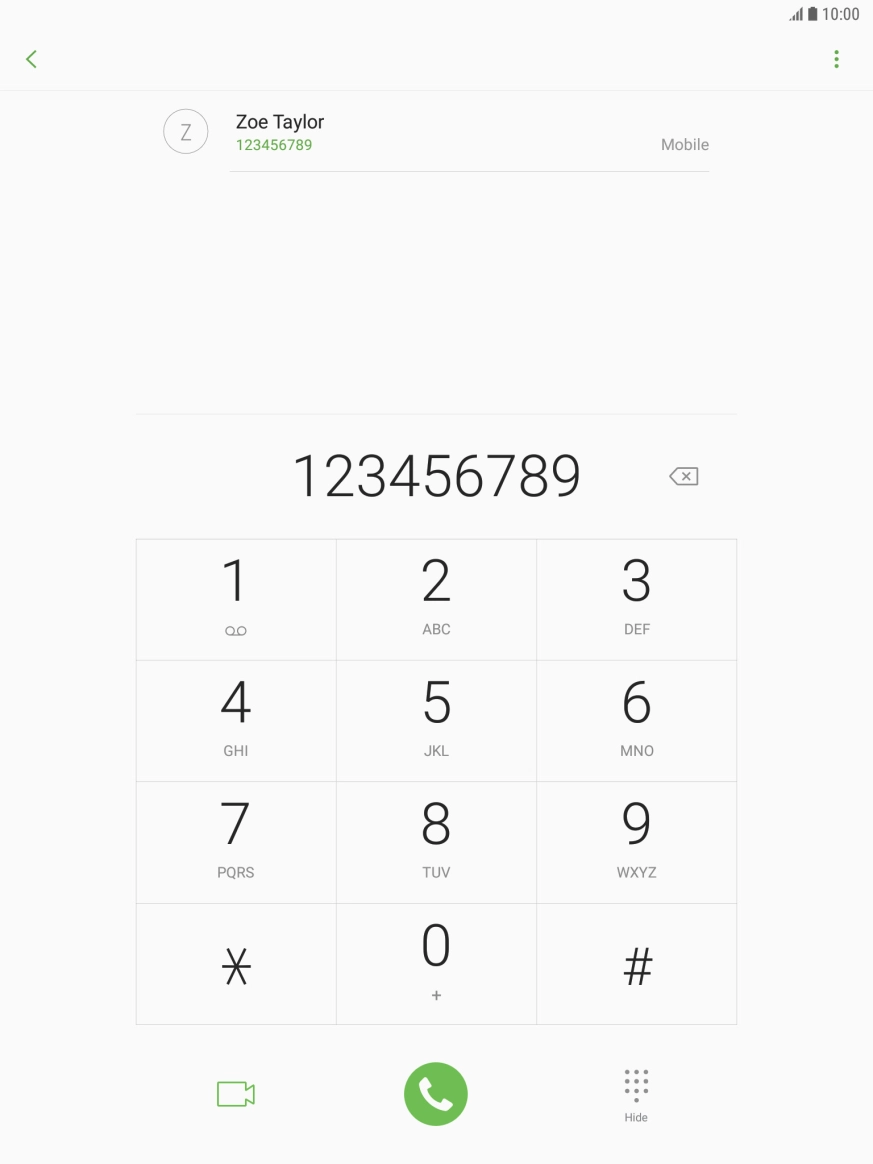 Key in the required number and press the call icon.