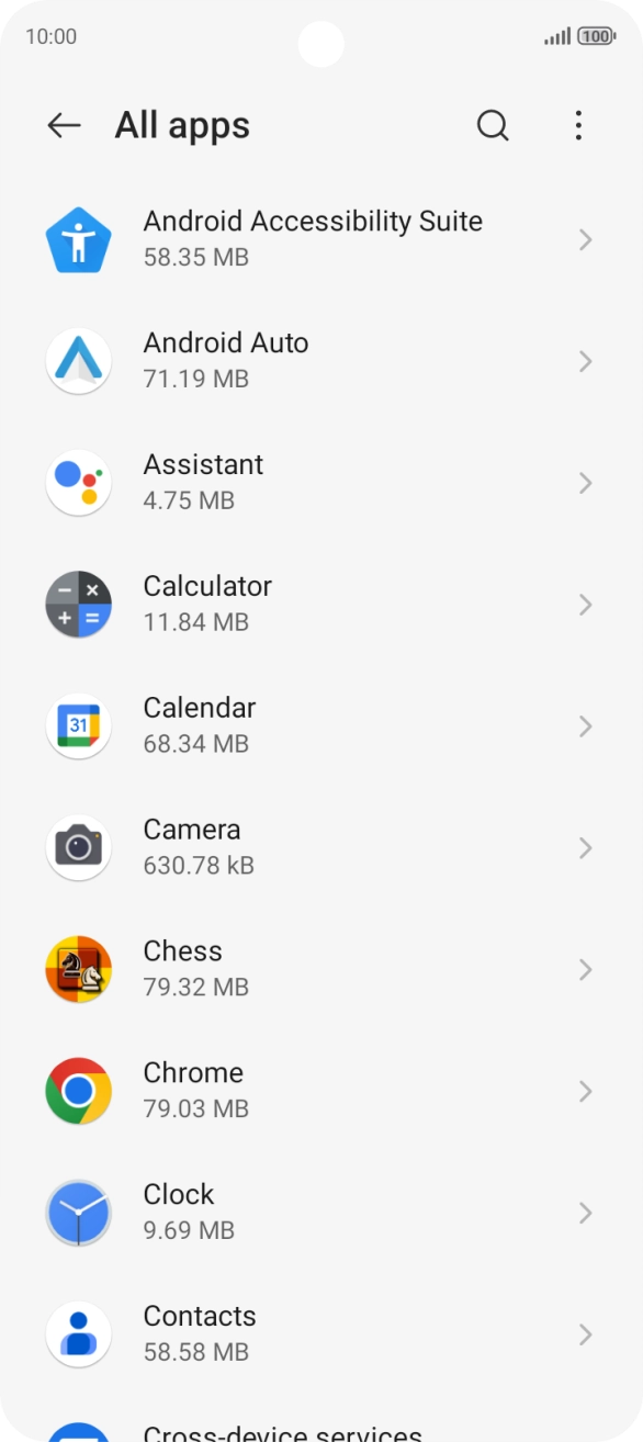 Press the required app.