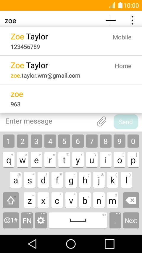 Press the required contact.
