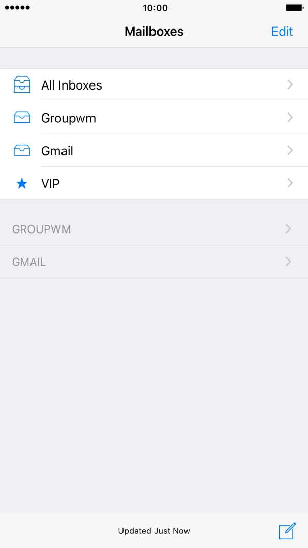 Press the required email account.