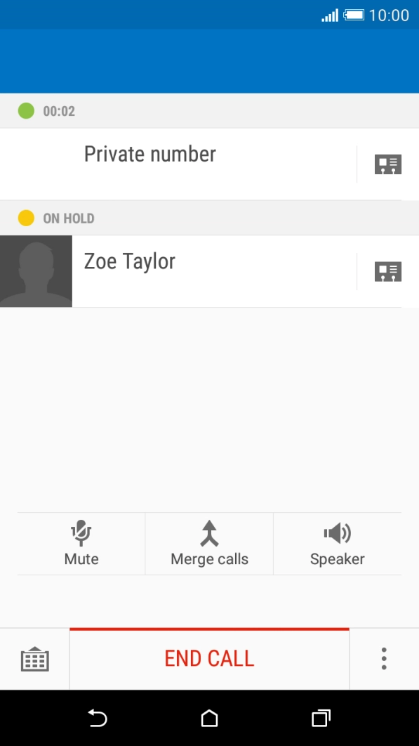 Press the call on hold to activate it.