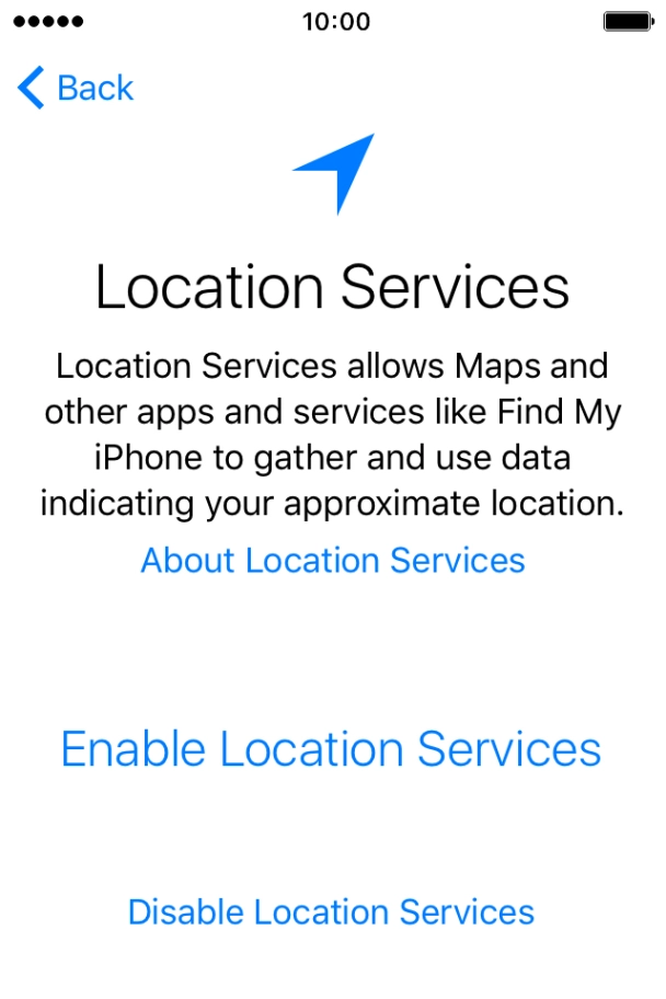 Press Enable Location Services to turn on the function.
