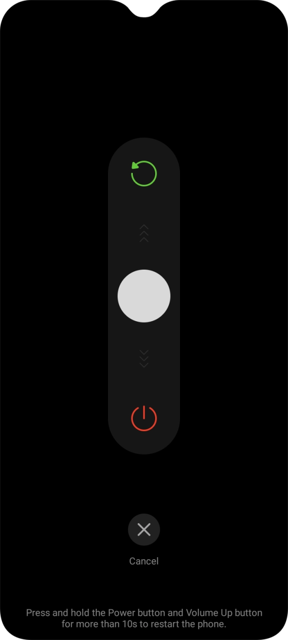 Press and drag the circle downwards.