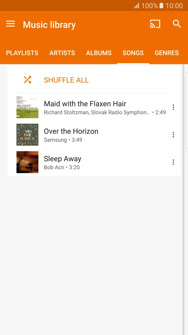 Press the required audio file.