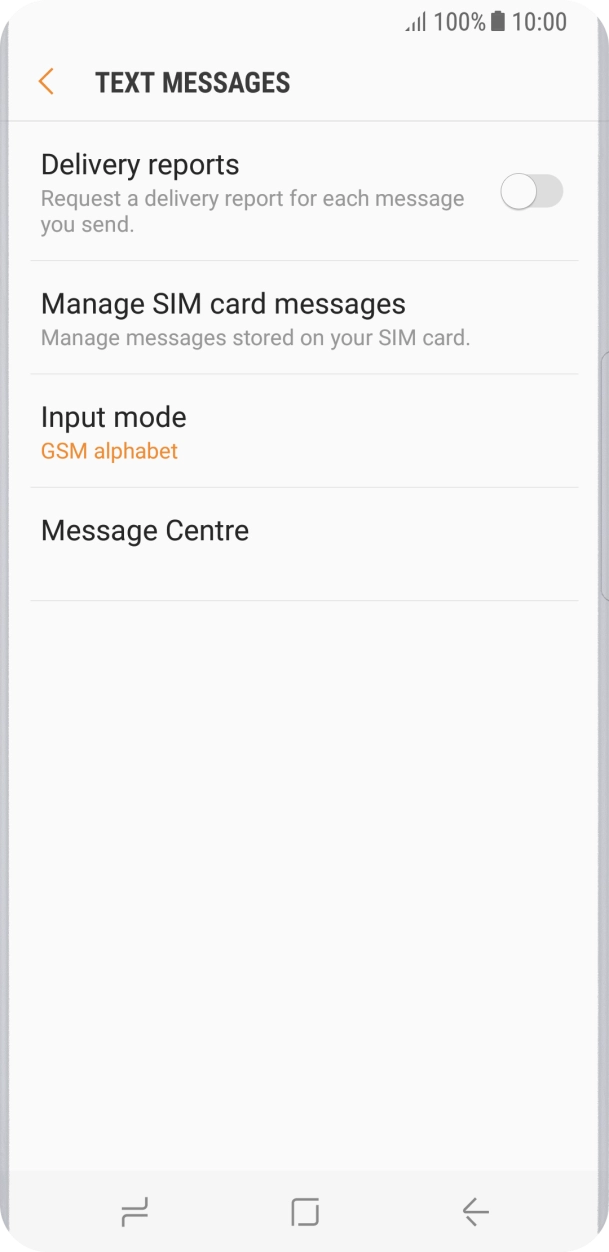 Press Message Centre.