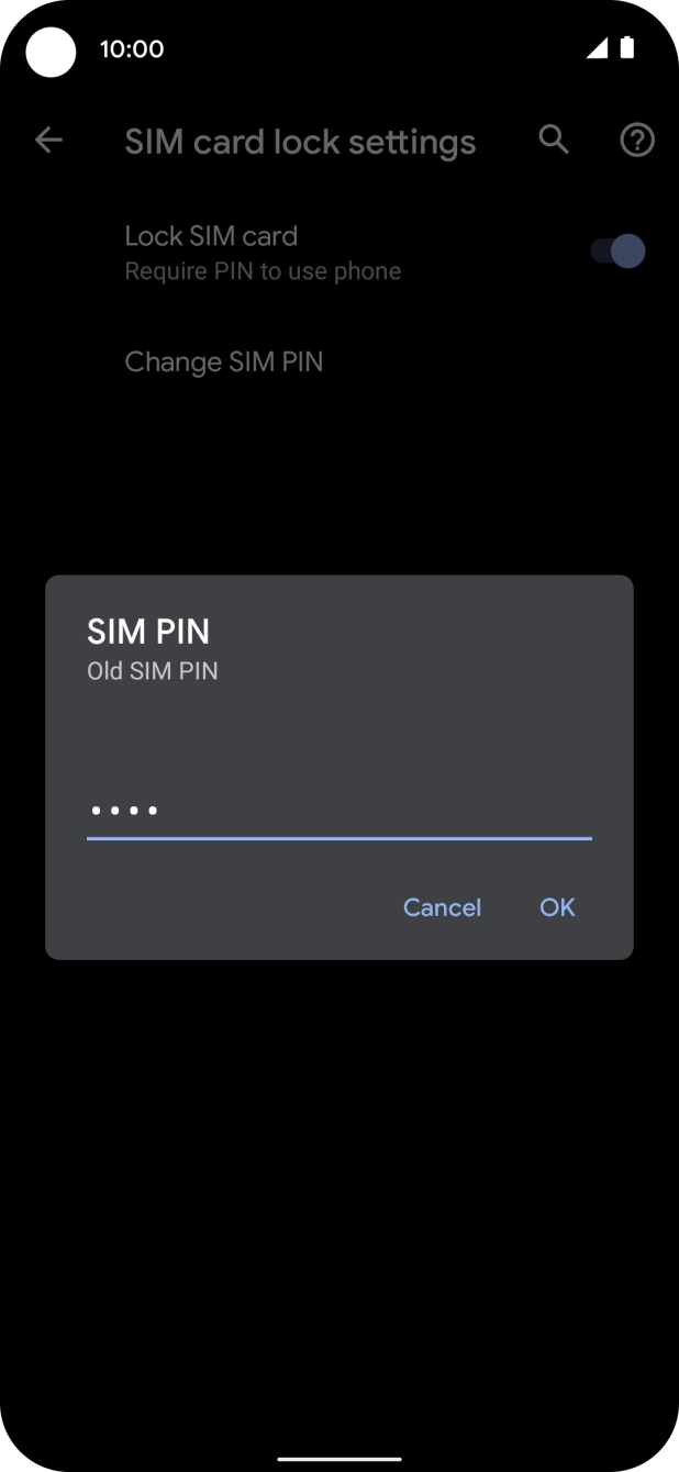 Key in your current PIN and press OK. Key in your current PIN and press OK.