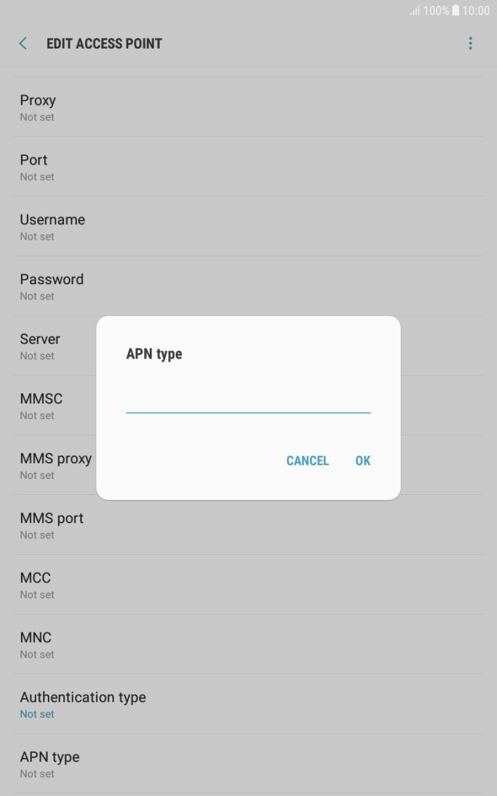 Key in default and press OK. Key in default and press OK.