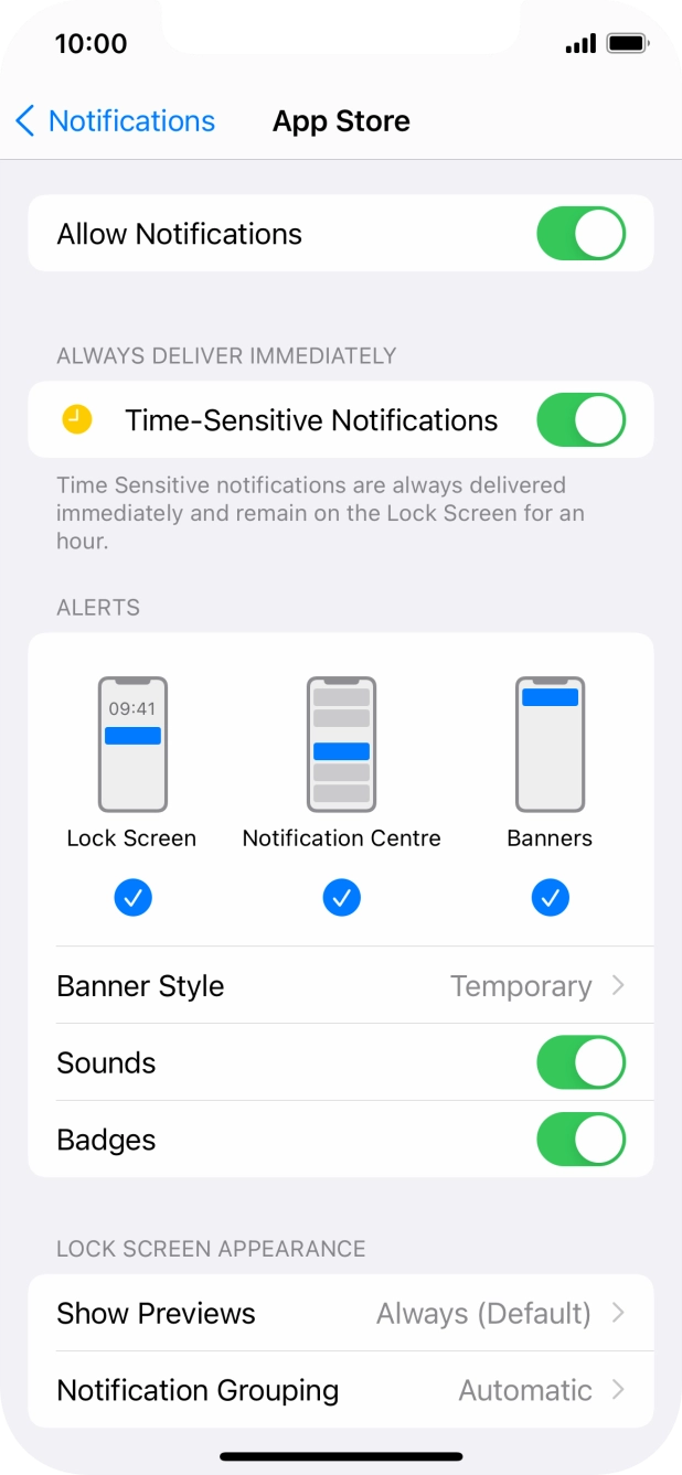 Press the indicator next to 