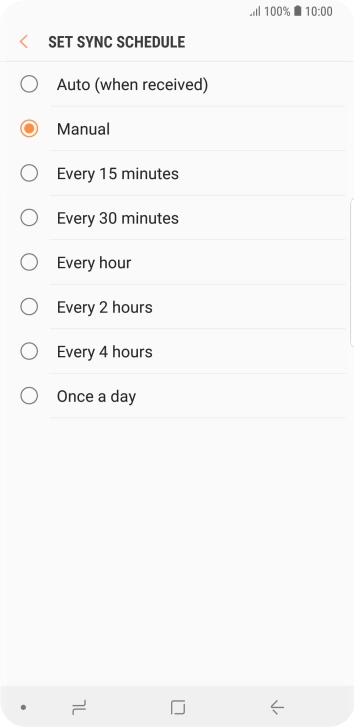 Press the required setting. Press the required setting.